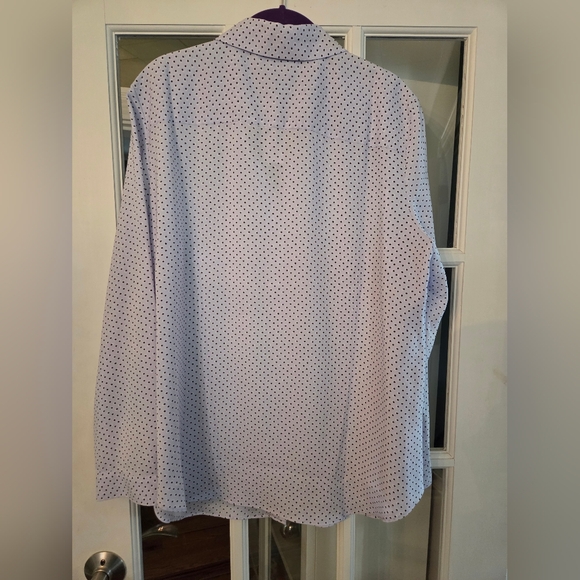Ann Taylor Light Purple With Black Dot Print Blouse - Size XL - Picture 5 of 5